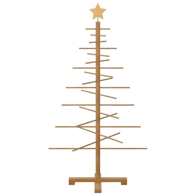 vidaXL Wooden Christmas Tree with Stand Brown bamboo