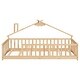 preview thumbnail 11 of 9, Natural Twin Size Pine Wood House-Shaped Bed with Guardrails, No Door