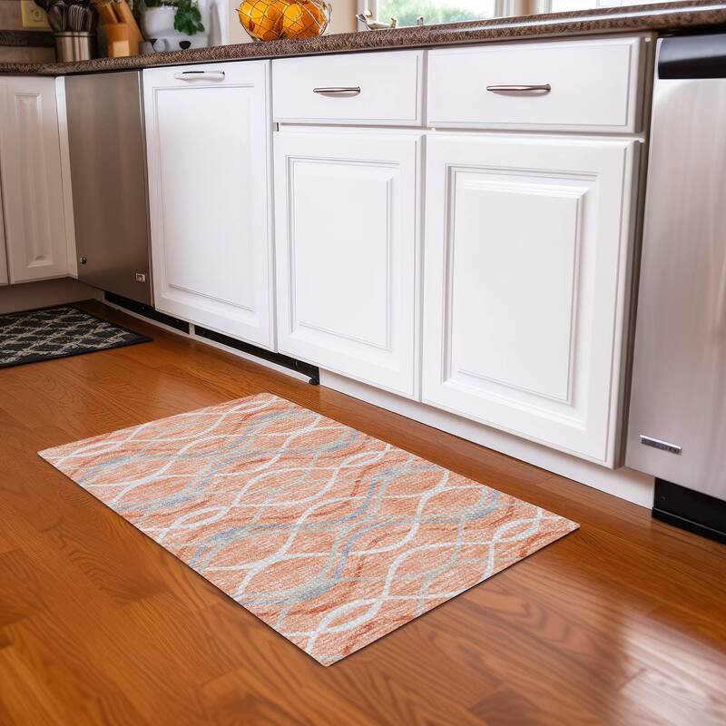 Machine Washable Indoor/ Outdoor Chantille Contemporary Deco Rug