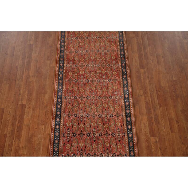 Shiraz Kashkoli Persian Vintage Runner Rug Handmade Wool Carpet - 3'3"x 9'9"