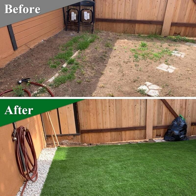 5ft x 10ft Turf Mat for Backyard -Thick Fake Faux Grass with Rubber Backing & Drainage Holes(Grass height 0.78 inches/2cm)