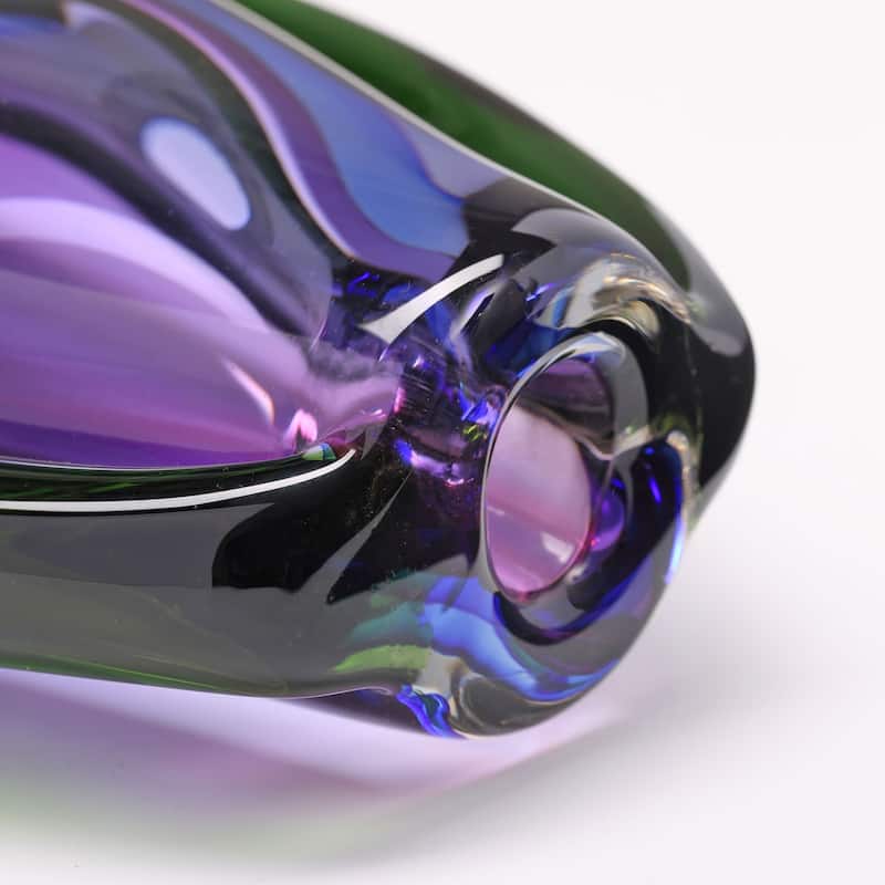 Luxury Lane Hand Blown Sommerso Oval Art Glass Vase 8.5-10 inch tall