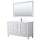 preview thumbnail 65 of 71, Daria 60 Inch Single Vanity, Cultured Marble Top, 58 Inch Mirror White, Chrome Trim, White Cultured Marble Top