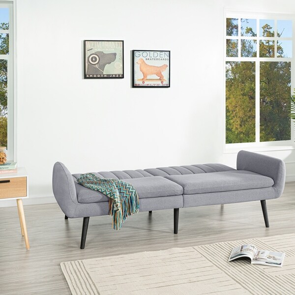 Modern Futon Sofa Bed Convertible Sofa Futon Split Back Linen Sleeper Couch for Living Room On Sale Bed Bath Beyond 38455072