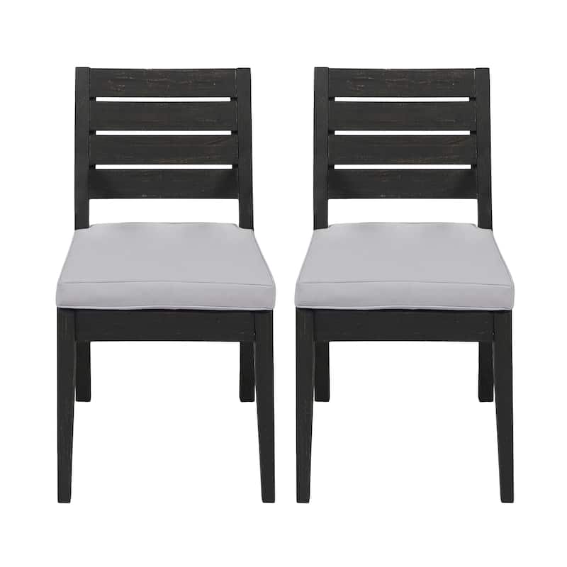 Nestor Acacia Wood Outdoor Dining Chair with Cushions (Set of 2) by Christopher Knight Home