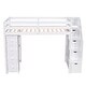 preview thumbnail 11 of 12, Multifunctional Design Loft Bed with Storage Stairs and Shelves, Efficient space, Twin Size, White