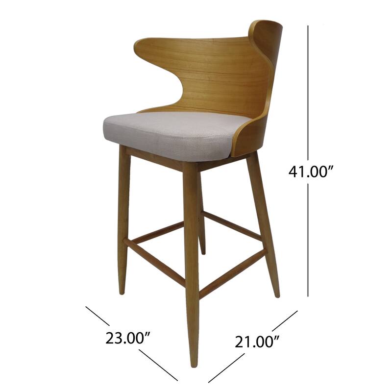Pinnate Upholstered Bar Stools (Set of 2) by GDFStudio