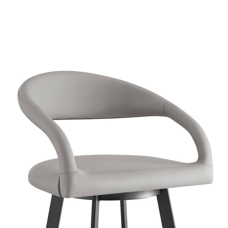 Ramona Modern Swivel Bar Stool, Upholstered Counter Height Chair with Iron Frame