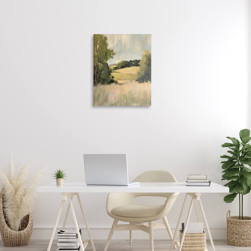 Stupell Painterly Green Valley View Canvas Wall Art Design By Petal Prints Design