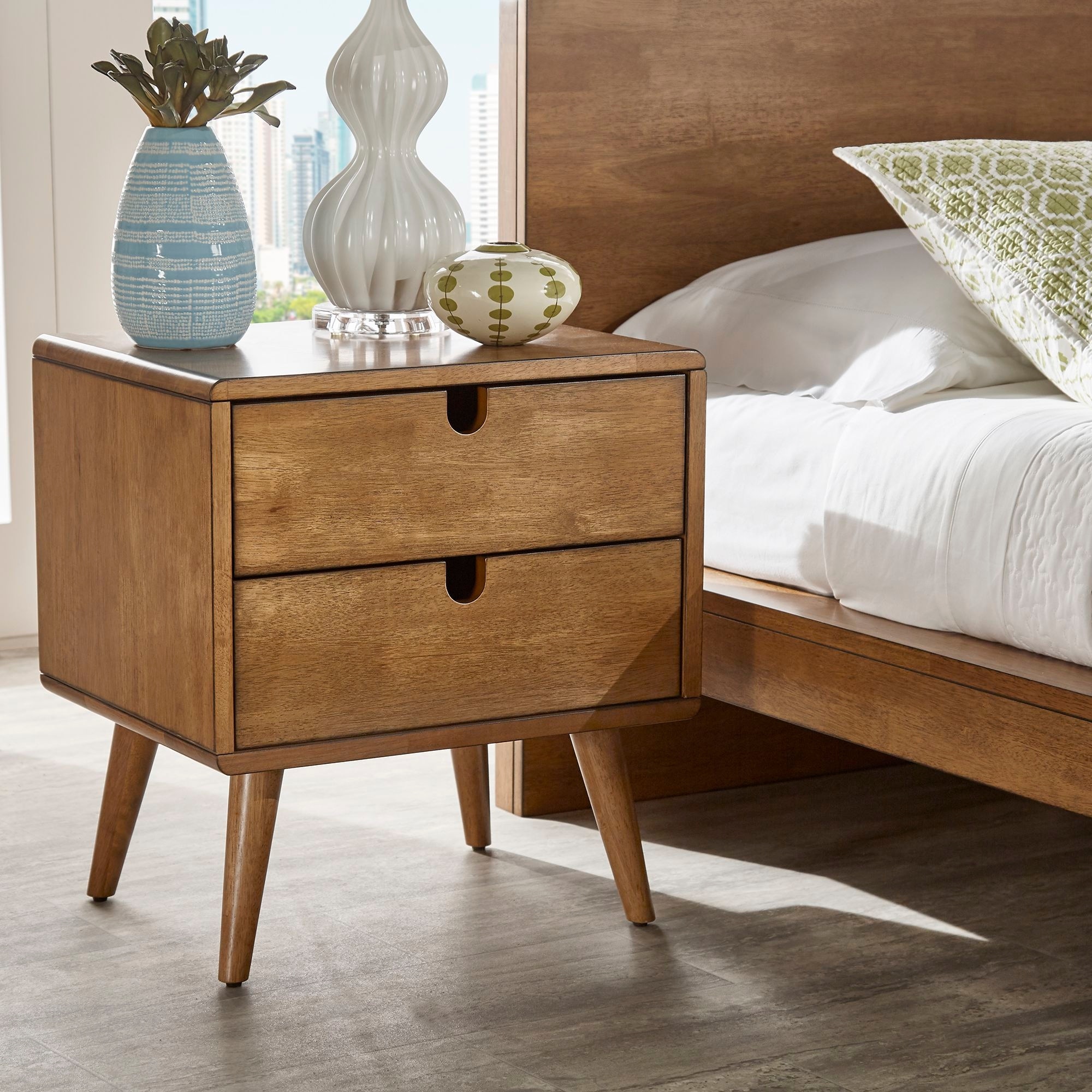 Clark Oak Finish 2-drawer Nightstand by iNSPIRE Q Modern