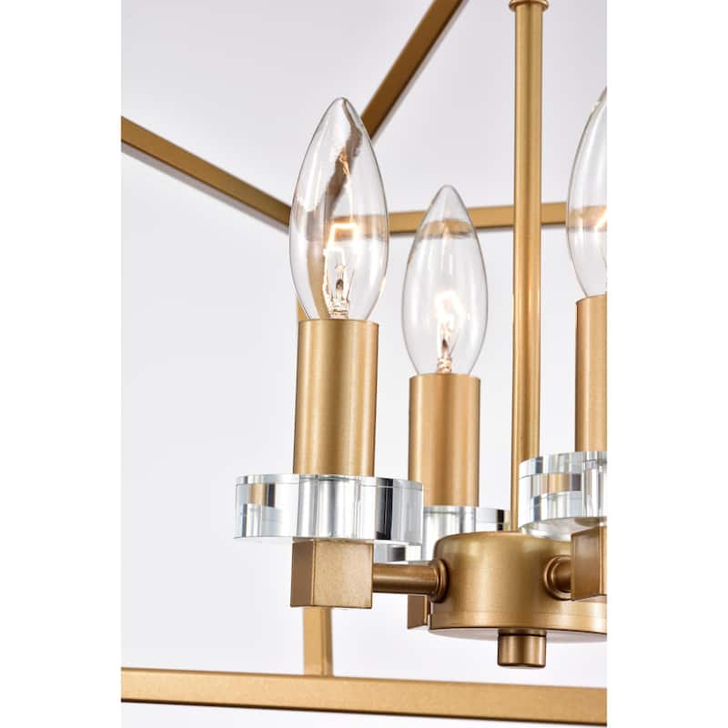 13" Persixa Matte Gold Cage Semi Flushmount Ceiling Lamp