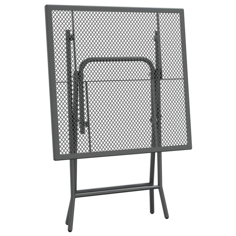 5pc Garden Patio Chair and Table Set, Dark Gray Foldable Mesh Metal