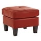 preview thumbnail 1 of 5, Small Faux Leather Square Ottoman Red