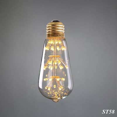 G80 G95 Retro Starry Sky Dimmable led Bulb 3W 2200K E27 220V Wine Bottle Decorative Lightbulb Lamp Lampada Led ST64 - Medium