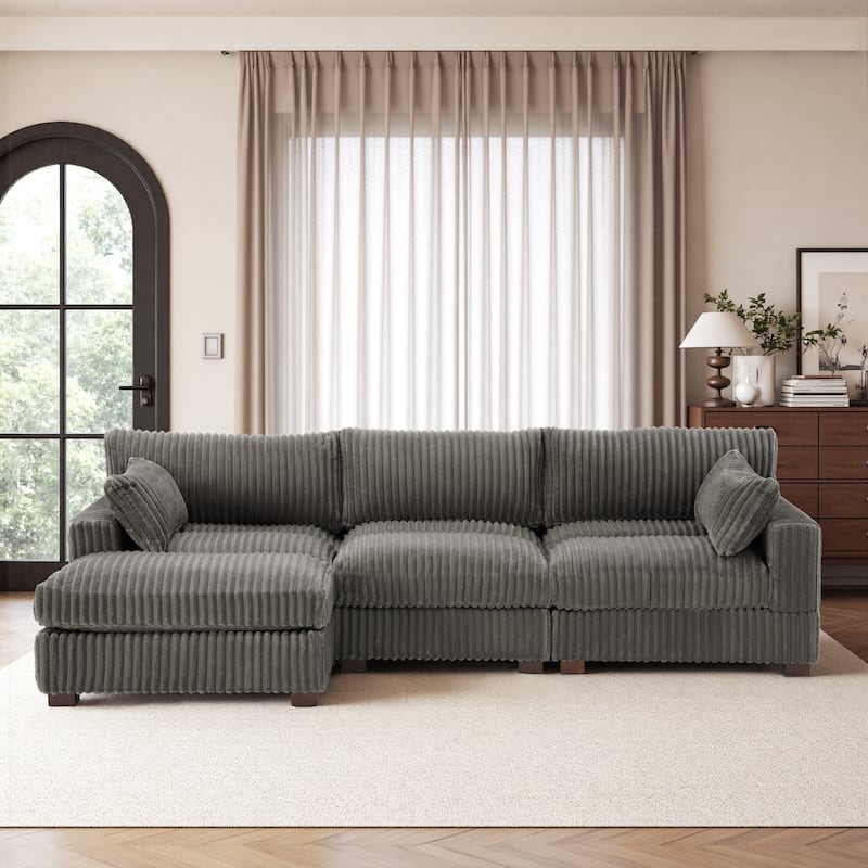 Oversized Plush Modular Sectional Sofa Set L Shaped Couch