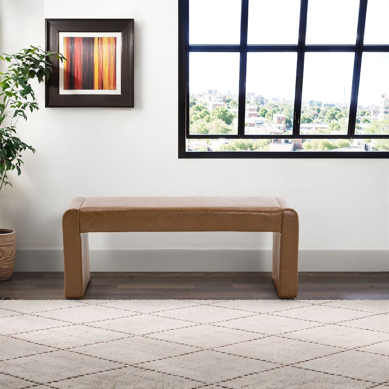 Velvet/Faux Leather Entryway Bench End of Bed Bench Upholstered Modern Window Bench for Dining Room/Bedroom