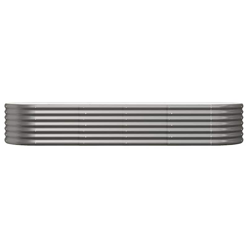vidaXL Raised Garden Bed Raised Flower Bed Galvanized Steel Outdoor Planter