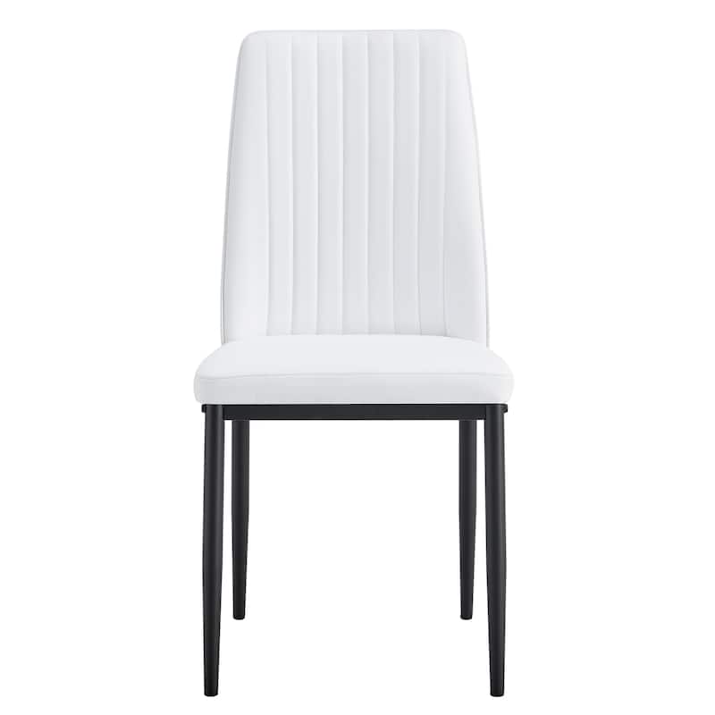 Modern Dining Chairs Set of 6, with PU Upholstered Seat and Metal Legs