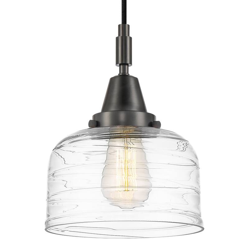 Innovations Lighting 447-1P-G713 Bell 8" Wide Mini Pendant with Clear - Matte Black