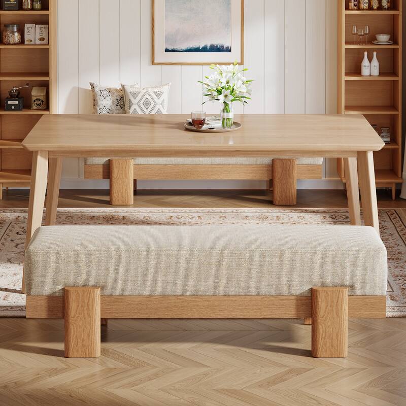 Upholstered Dining Bench, Padded Seat Kitchen Bench, Accent Seat Living/Dining Room Stool