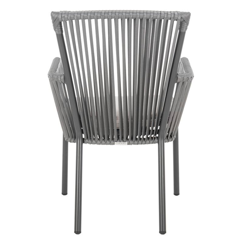 SAFAVIEH Outdoor Zoie Rope Chair - Grey (Set of 2) - 24Wx26Dx34H