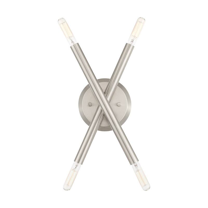 Livex Lighting 4-Light Brushed Nickel ADA Wall Sconce, 46772-91 - 6" W x 11.25" H x 3.75" Ext.