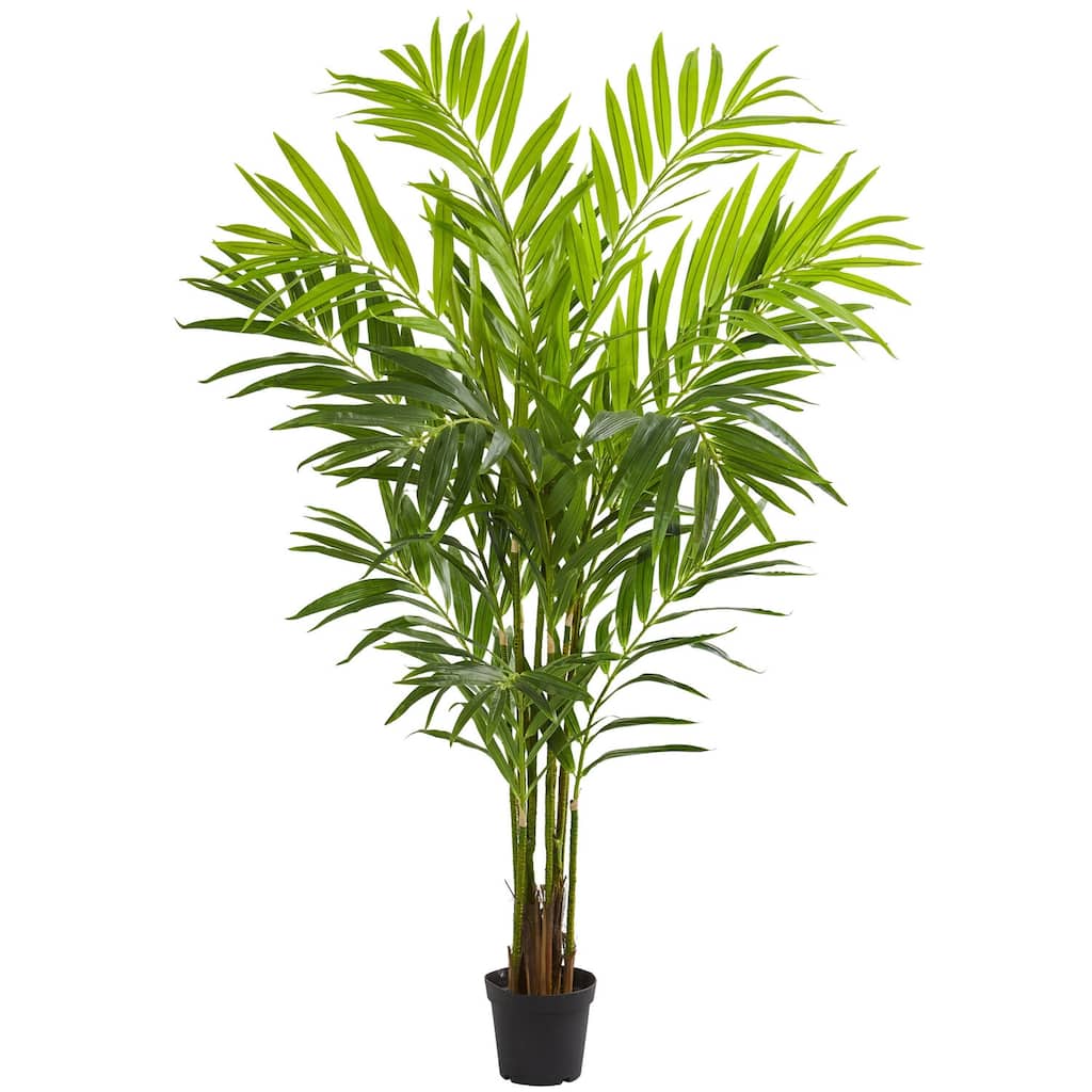 King Palm Artificial Tree - 8ft Indoor Tropical Tree - Realistic Faux Palm Tree for Home Decor - Green - 61 Inches and Over