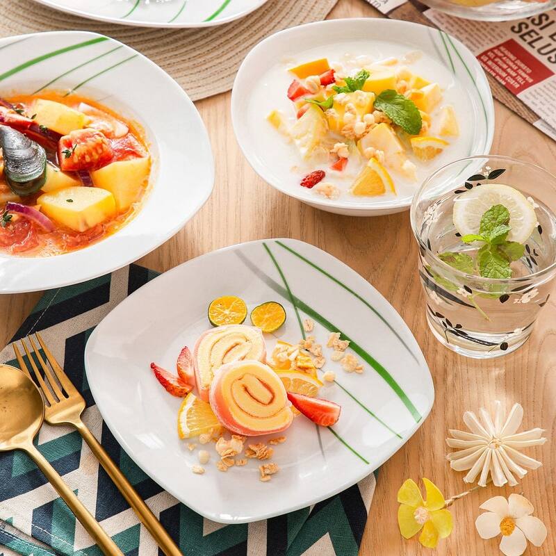 VEWEET Aviva Porcelain Dinnerware Set (Service for 6)