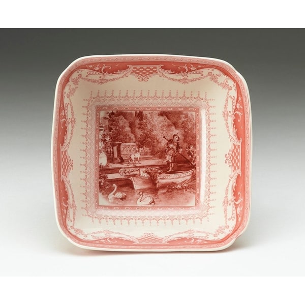 slide 2 of 3, Studdard Ceramic Serving Bowl, Dark Pink/Cream
