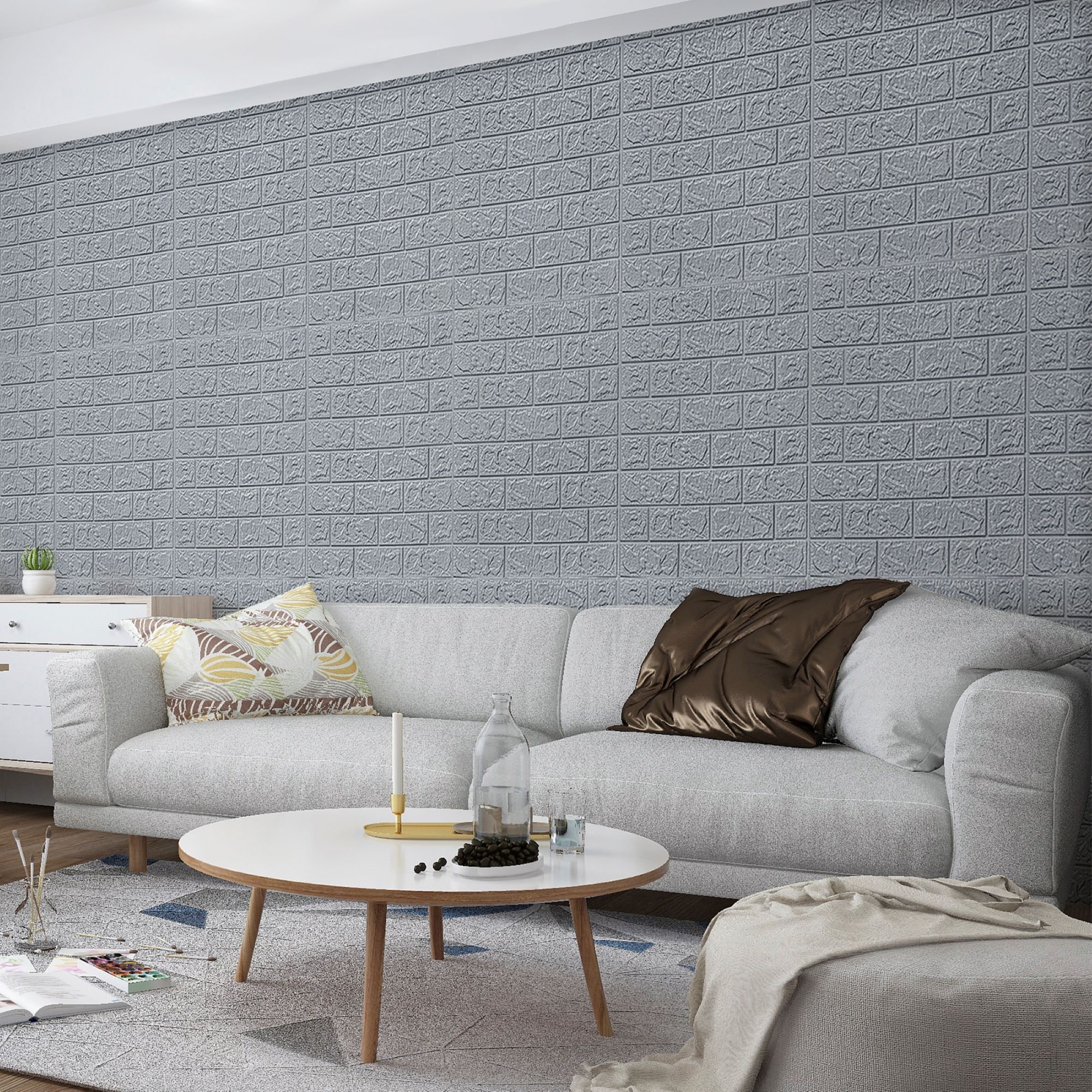 Art3d 30Pcs 3D Brick Wallpaper,Faux Foam Brick Peel and Stick for Bedroom,  Living Room,43.5Sq.Ft - On Sale - Bed Bath & Beyond - 36832602