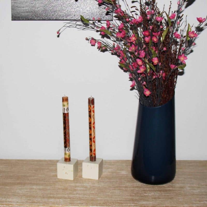 Handmade Akono Design Candles Set of 2 (South Africa)