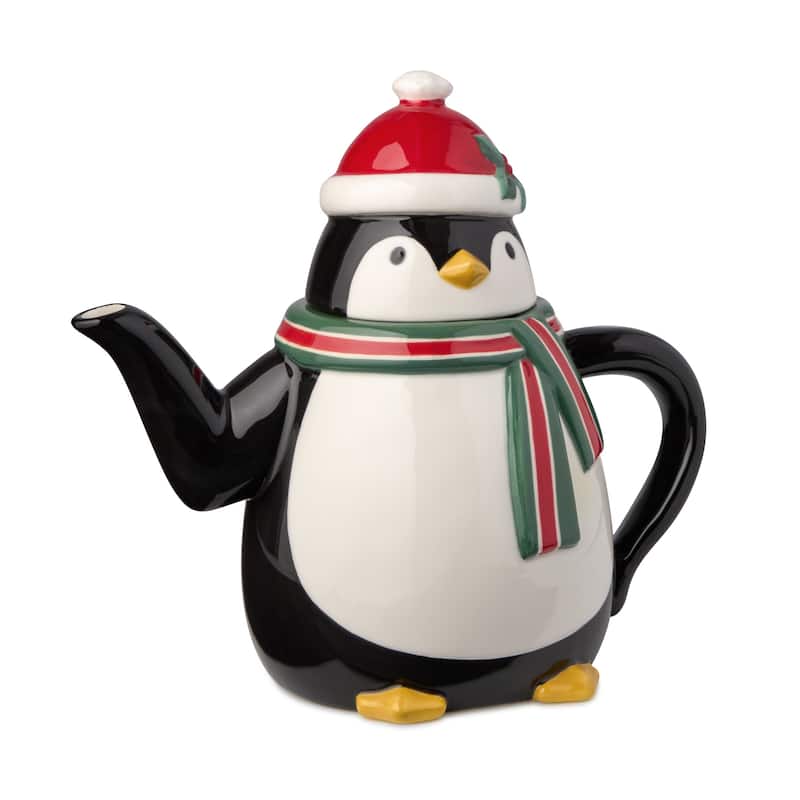 Certifed International Christmas Whimsy Penguin 3-D Teapot - 7.75 L x 4.875 W x 8