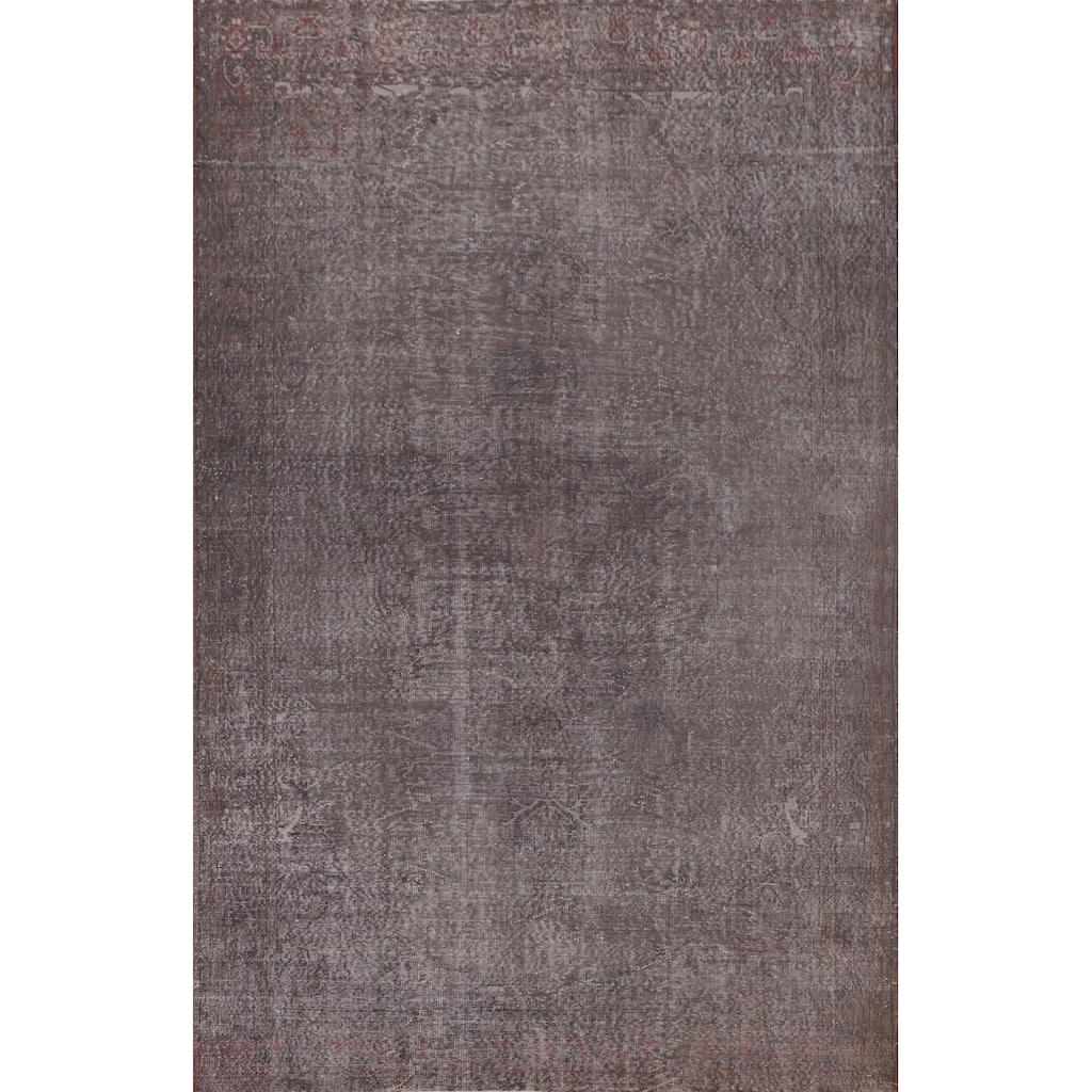 Over-Dyed Anatolian Turkish Vintage Area Rug Handmade Wool Carpet - 7'3" x 10'8"