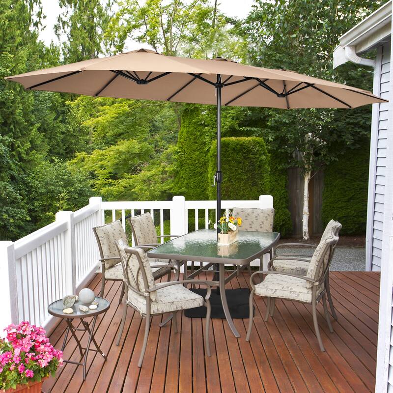 Costway 15FT Double-Sided Twin Patio Umbrella Outdoor Market with - See Details