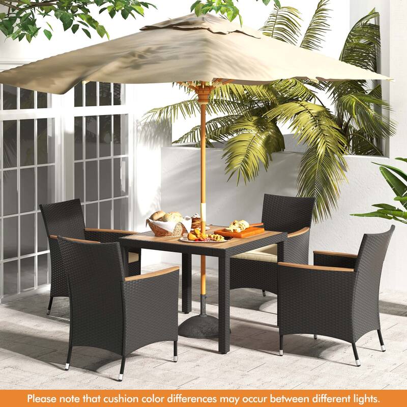 Costway 5 PCS Patio Dining Table Set for 4 Rattan Conversation Set - See Details