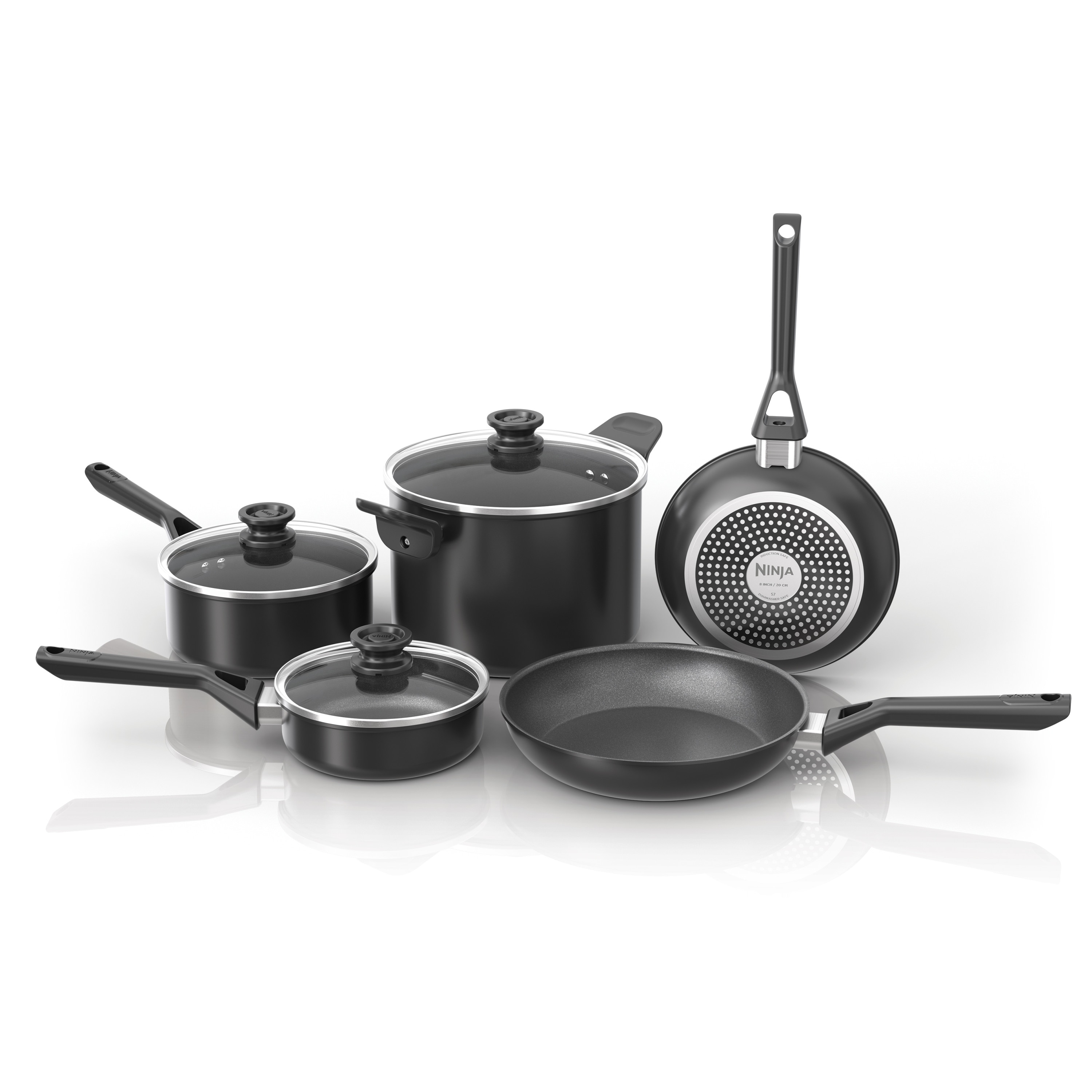 Ninja CW58000 NeverStick Select 8-Piece Cookware Set - Black - 8