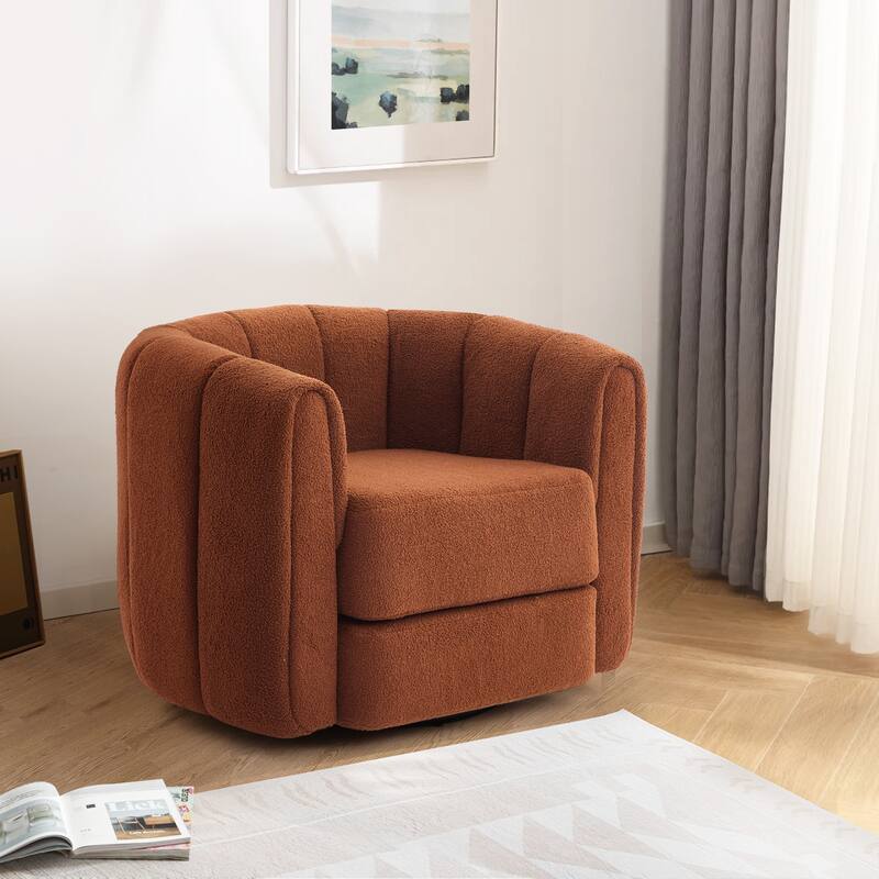 Modern Round Armchairs with Upholstered for Living Room