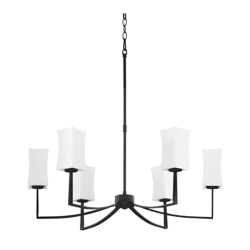 Quorum International 681-6 Wallinger 6 Light 33" Wide Chandelier - Matte Black
