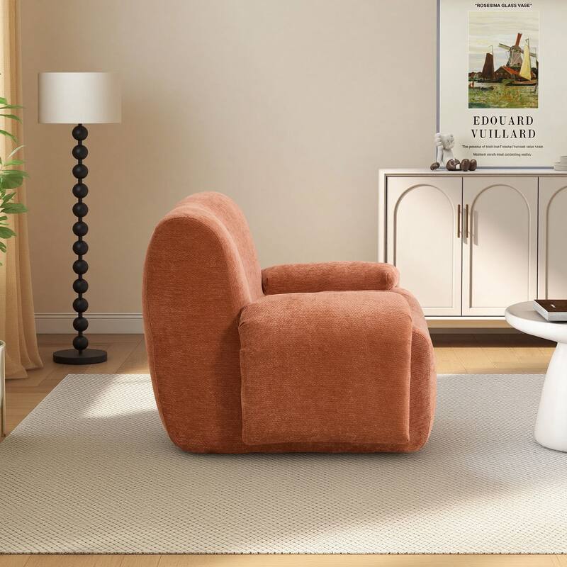 42''W Modern Chenille Upholstered Accent Chair with Deep Seats-No Assembly