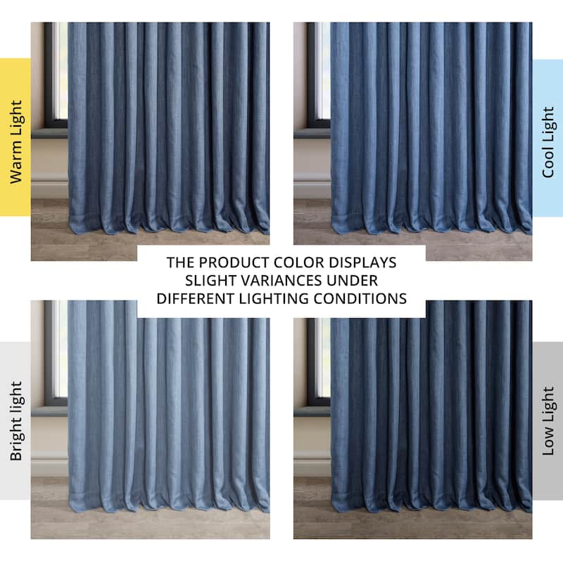 Exclusive Fabrics Faux Linen Extra Wide Room Darkening Curtains (1 Panel)
