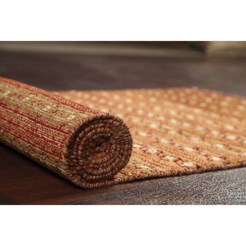 Striped Gabbeh Kashkoli Oriental Runner Rug Hand-knotted Wool Carpet - 2'9" x 8'1"