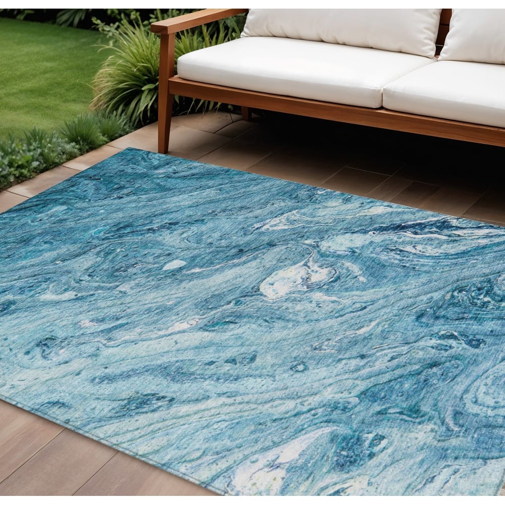 HomeRoots Abstract Transitional Rectangle Outdoor Rug