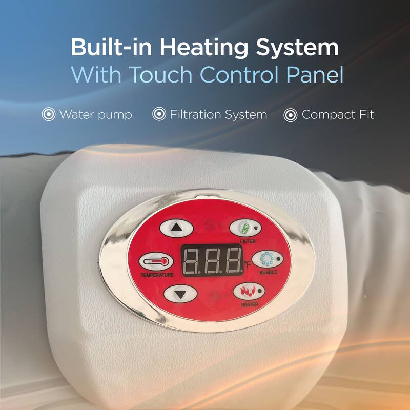 ALEKO Square Inflatable 6 prs Hot Tub Spa with Energy-saving Cover & Jets