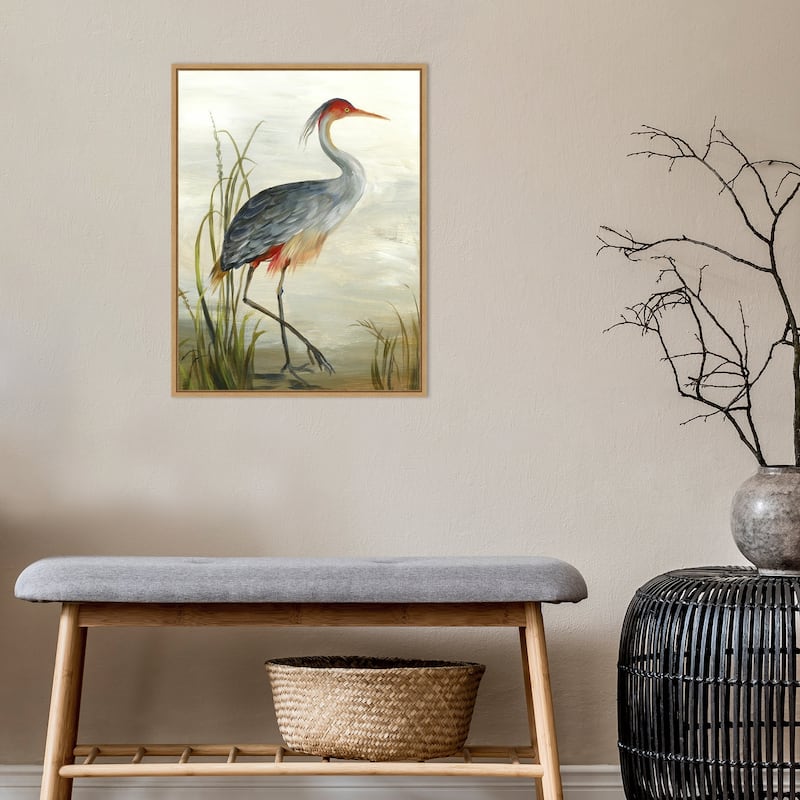 Canvas Art Framed 'Grey Heron' by Aimee Wilson