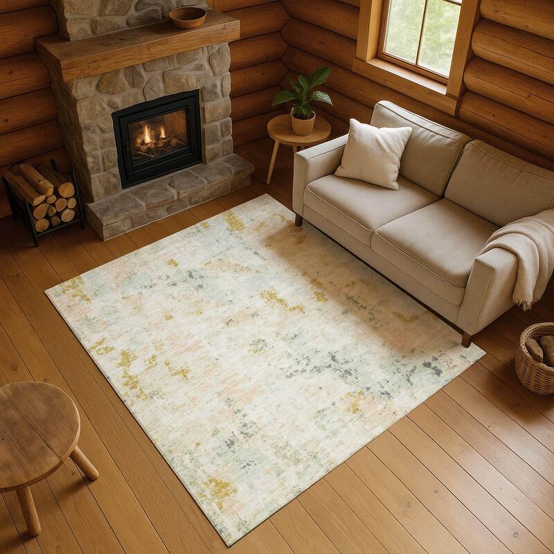 Premium Washable Super Soft Abstract Vintage Mayfield Rug - Beige - 8' x 10'