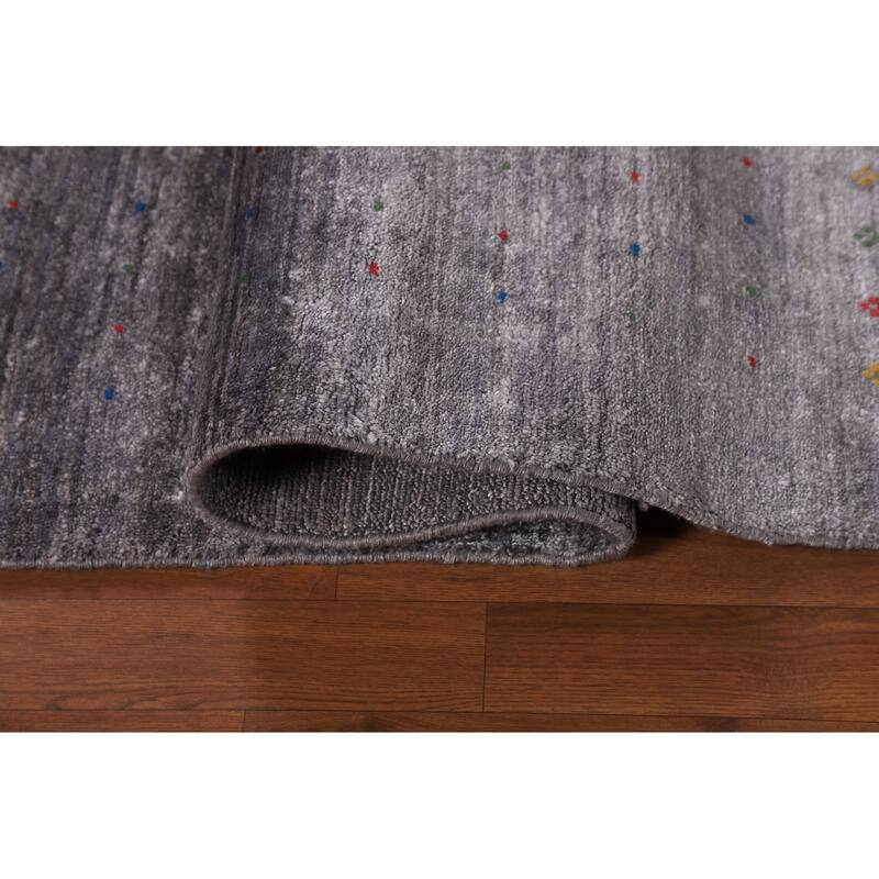 Gabbeh Indian Area Rug Handmade Silk Carpet - 7'10"x 9'9"