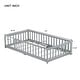 preview thumbnail 73 of 84, Montessori Twin Size Toddler Floor Bed with Fence without Door, Open-row Design Wood Frame Platform Bed with Safety Guardrails
