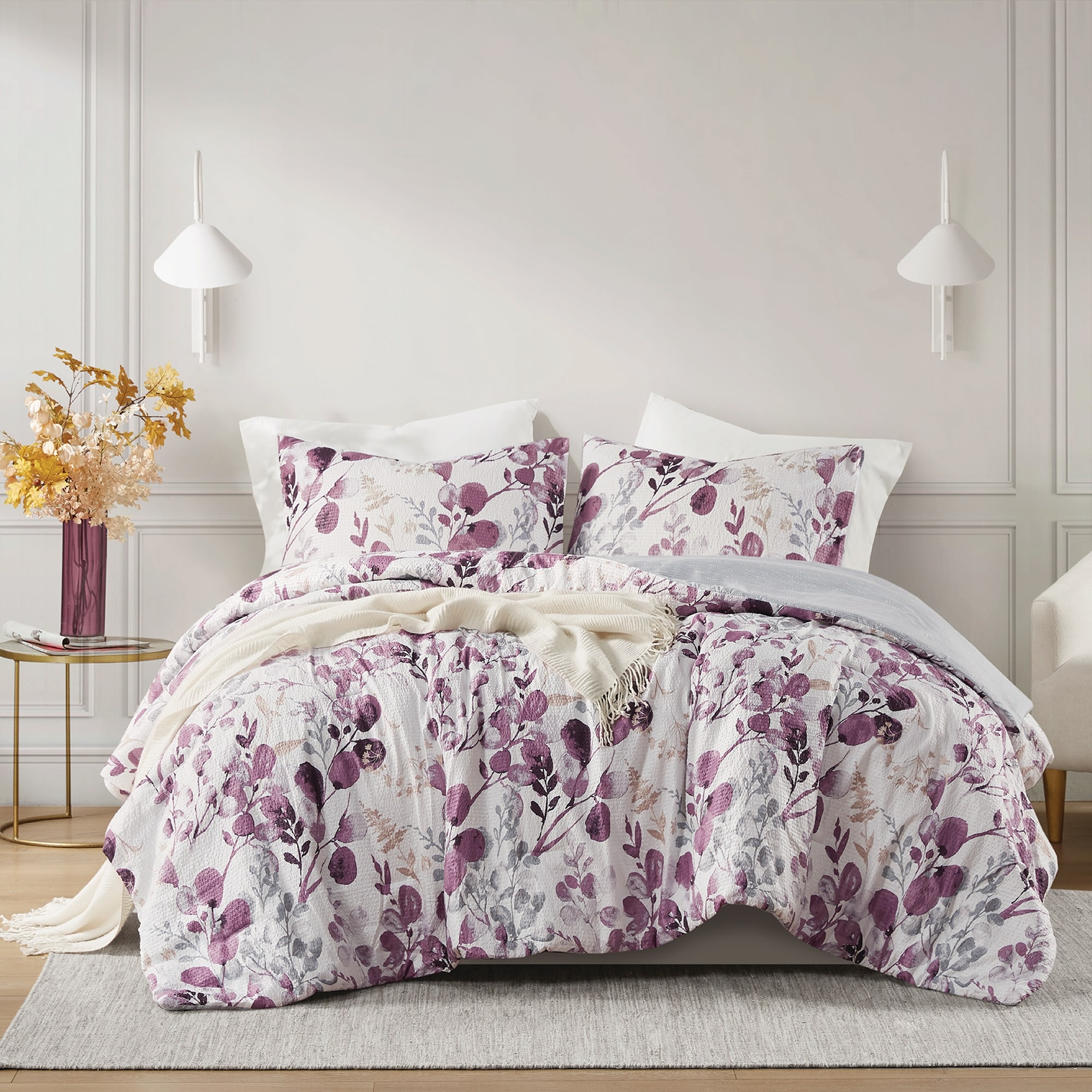 ROSENMYRTEN comforter and pillowcase(s), pink floral pattern, Full