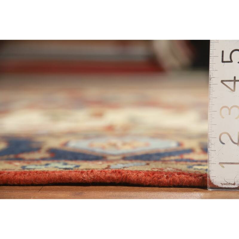 Medallion Heriz Serapi Indian Large Rug Hand-Knotted Wool Carpet - 9'8" x 13'11"