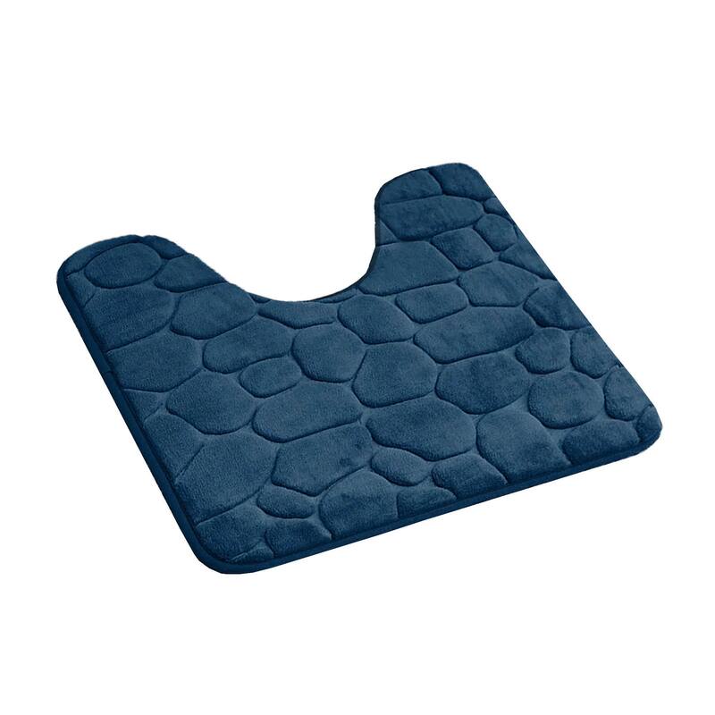 Contour Bath Rug Memory Foam Mat 3D Pebble 20L x 20W - Navy Blue